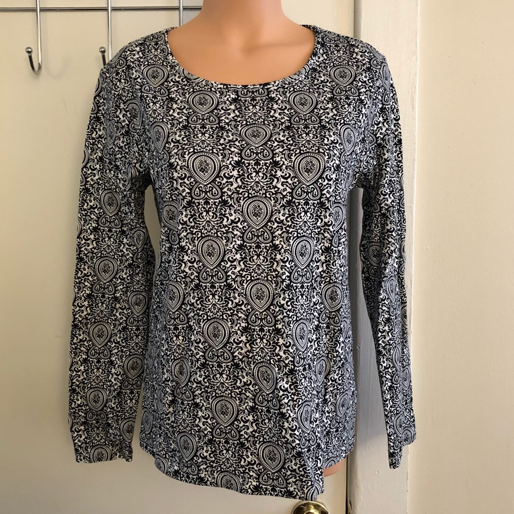Long Sleeve Tee (Damask Pattern)